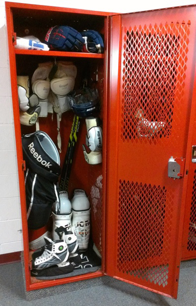 Open Locker With Gear Inside